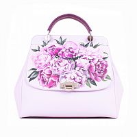 Женская сумка портфель с росписью "Ароматные пионы" на заказ