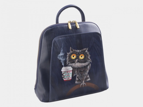 Женский рюкзак с ручной росписью "Утренняя сова" ручной работы с рисунком на заказ | Sumnizza фото 2
