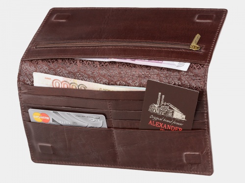 Кожаное портмоне из кожи с росписью "Золотой месяц" - кожаный женский кошелек-портмоне ручной работы с рисунком на заказ |  Sumnizza фото 3