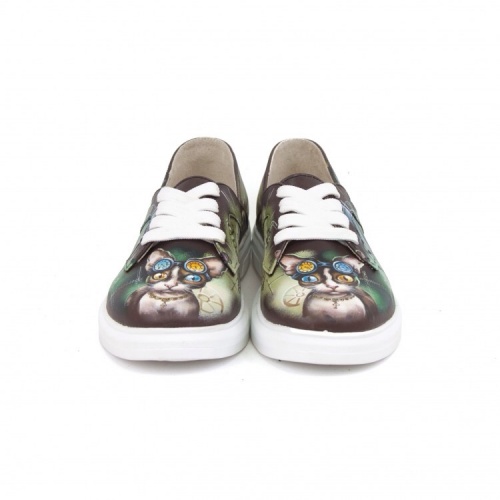 Красивые женские кеды "Кот механик" - кожаные женские кеды и слипоны ручной работы с рисунком на заказ | Sumnizza фото 2