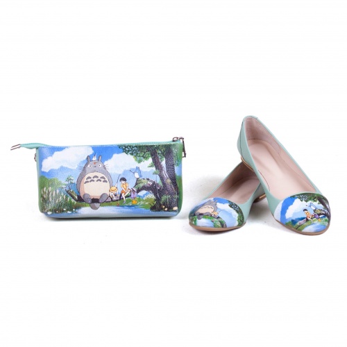 Балетки мятного цвета "Трололло" - кожаные женские балетки ручной работы с рисунком на заказ |  Sumnizza фото 3