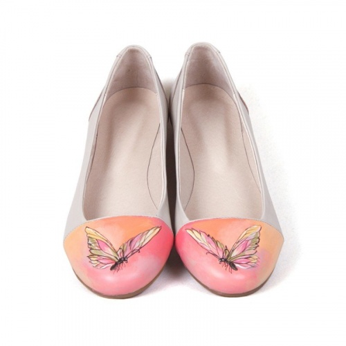 Красивые балетки "Бабочка" - кожаные женские балетки ручной работы с рисунком на заказ |  Sumnizza фото 6