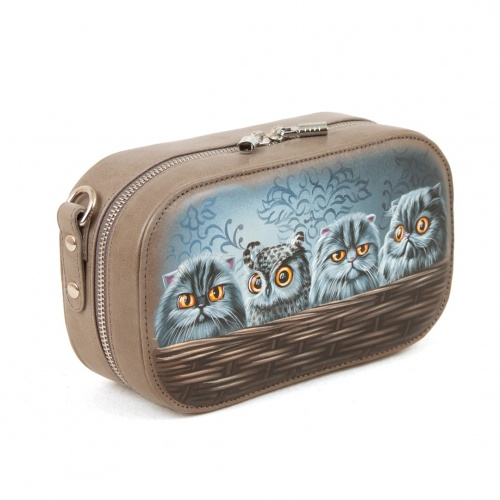 Женская кожаная сумка на плечо, на пояс с рисунком "Кто лишний" — кросс боди с принтом на заказ фото 2