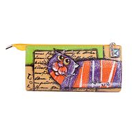 Красивый женский кошелек с рисунком ручной работы "Котик" ручной работы с рисунком на заказ