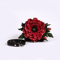 Кожаная сумочка клатч с аппликацией цветка "Красный мак" — сумка ручной работы с рисунком на заказ
