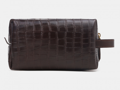 Женская кожаная косметичка "Темный шоколад" - кожаная женская косметичка ручной работы с рисунком на заказ |  Sumnizza фото 2