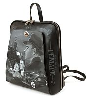 Узкий рюкзак для города с росписью "Вспоминая Ремарка" ручной работы с рисунком на заказ | Купить в Sumnizza