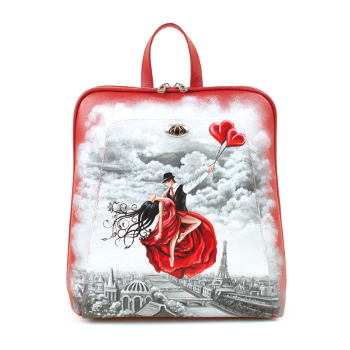 Стильный рюкзак женский городской с рисунком "Под небом Парижа" ручной работы с рисунком и вышивкой на заказ - Sumnizza фото 2