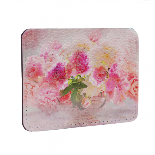 Кожаный кард-холдер для карт и купюр с принтом "Весенние цветы" - кожаный женский конверт для карт, холдер ручной работы с рисунком |  Sumnizza фото 4