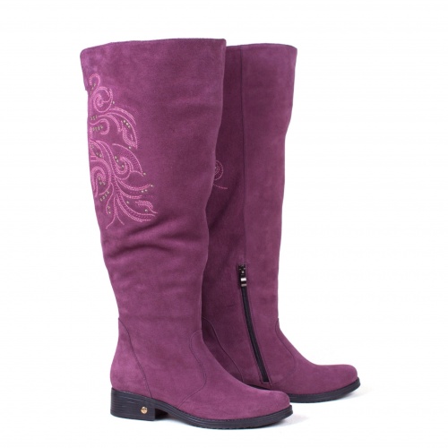 Женские замшевые ботфорты "Бусинки" - кожаные и замшевые женские сапоги ручной работы с рисунком на заказ | Sumnizza фото 6