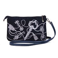 Женский замшевый клатч с вышивкой "Сплетенные ключи" | Маленькая сумочка купить в Москве и СПб

