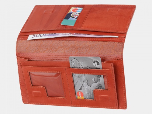 Тонкий кошелек с росписью "Рассвет" - кожаный женский кошелек-портмоне ручной работы с рисунком на заказ |  Sumnizza фото 3