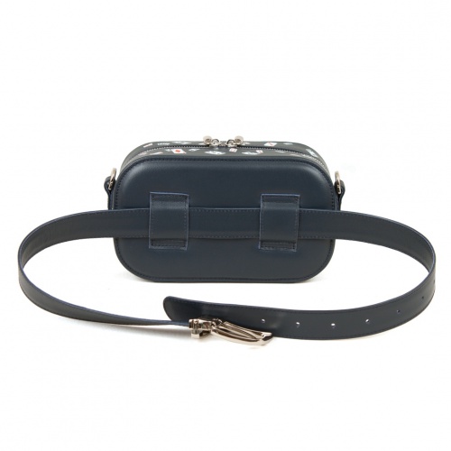 Женская кожаная сумка на плечо и пояс с рисунком "Чешир на отдыхе" — кросс боди с принтом на заказ фото 4