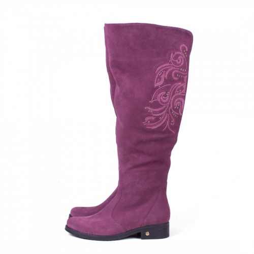 Женские замшевые ботфорты "Бусинки" - кожаные и замшевые женские сапоги ручной работы с рисунком на заказ | Sumnizza