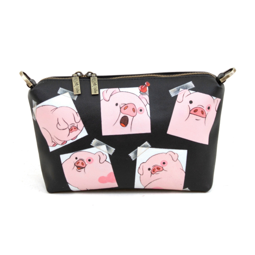 Женская сумка кросс боди с рисунком ручной работы на заказ «Розовый пятачок» — кросс боди с принтом на заказ фото 2