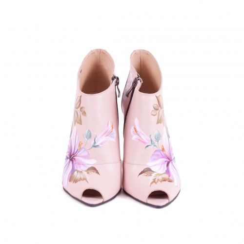 Ботильоны на высоком каблуке "Колибри" - кожаные женские ботильоны и балетки ручной работы с рисунком на заказ | Sumnizza фото 2