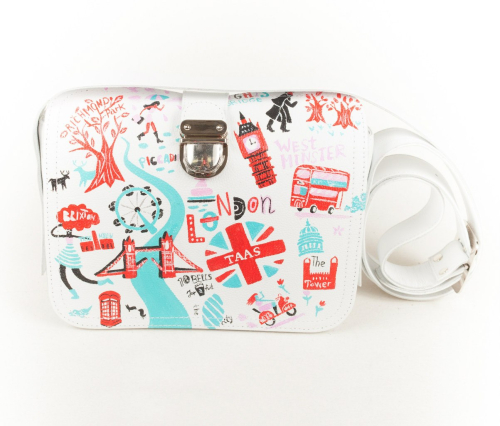 Женская кожаная сумка через лечо с рисунком ручной работы "Великобритания" — кросс боди с принтом на заказ фото 6