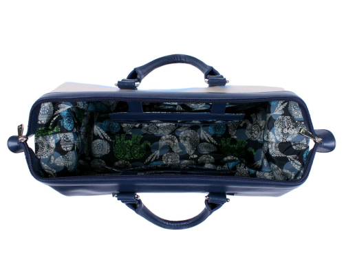 Сумка саквояж из кожи с росписью и аппликацией "Вечерний танец" - кожаный дорожный саквояж ручной работы с рисунком на заказ |  Sumnizza фото 5