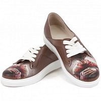 Легкие кеды "Кошмар на улице Вязов" - оригинальные женские кожаные и замшевые кеды и слипоны ручной работы с принтом, рисунком