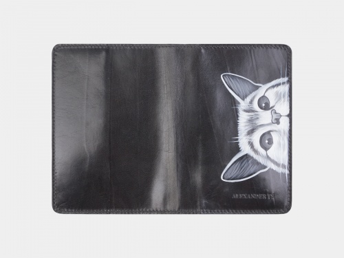 Подарочная обложка для паспорта "Любопытство" - кожаный женский кошелек-портмоне ручной работы с рисунком на заказ |  Sumnizza фото 2