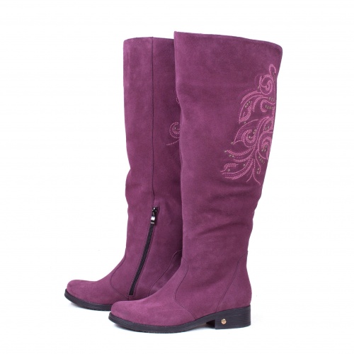 Женские замшевые ботфорты "Бусинки" - кожаные и замшевые женские сапоги ручной работы с рисунком на заказ | Sumnizza фото 5