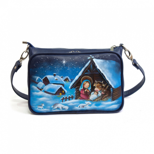 Сумка из натуральной кожи с рисунком "Рождество" на заказ | Sumnizza