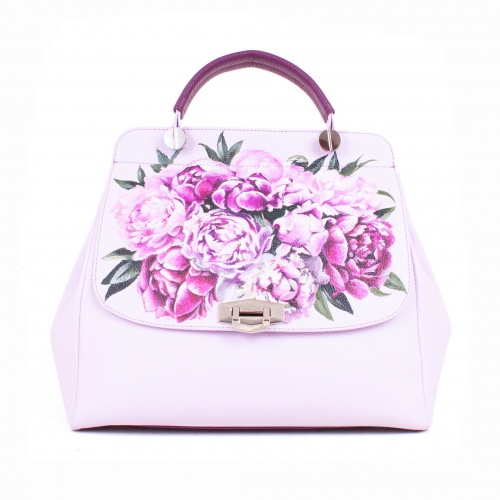 Женская сумка портфель с росписью "Ароматные пионы" на заказ | Sumnizza фото 3