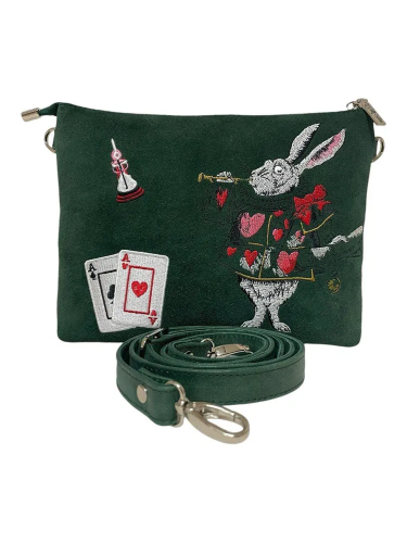 Сумка через плечо из натуральной кожи и замши с вышивкой «Кролик» — кросс боди с принтом на заказ фото 5