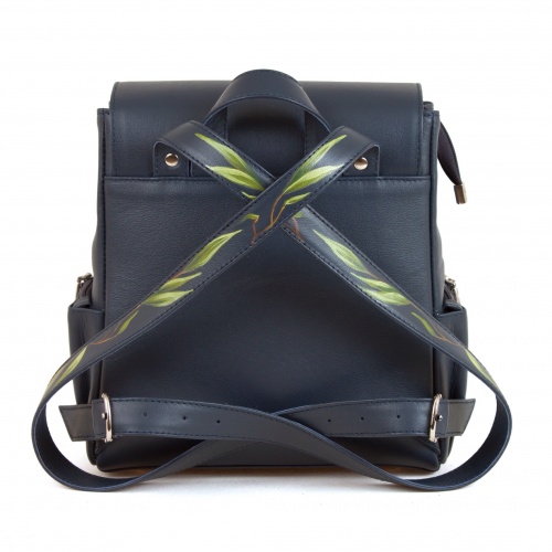 Женский рюкзак из кожи с росписью "Семейство пандочек" - кожаный рюкзак ручной работы с оригинальным рисунком на заказ |  Sumnizza фото 3