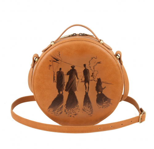 Комплект сапоги и круглая сумка "Мастер и Маргарита" - кожаный женский набор рюкзак и ботинки ручной работы с рисунком |  Sumnizza фото 3