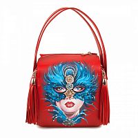 Квадратная Кожаная сумка "Незнакомка" - ручной работы с рисунком на заказ |  Sumnizza