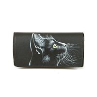 Женский кошелек с росписью ручной работы "Взгляд" ручной работы с рисунком на заказ