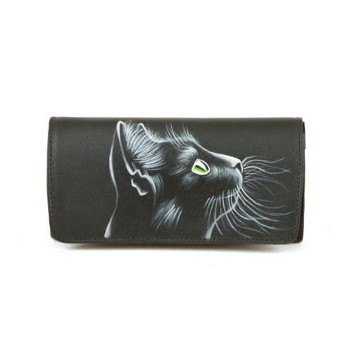 Женский кошелек с росписью ручной работы "Взгляд" - кожаный женский кошелек-портмоне ручной работы с рисунком на заказ |  Sumnizza