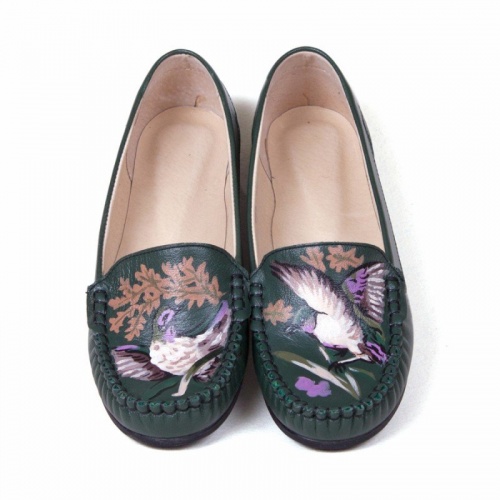 Мокасины "Птицы" - кожаные и замшевые мокасины ручной работы с рисунком на заказ | Sumnizza фото 4