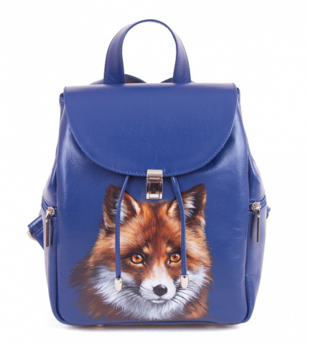 Маленький женский рюкзак с росписью "Лисица" ручной работы с рисунком на заказ | Sumnizza