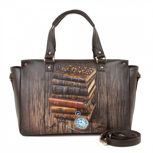 Сумка чехол для ноутбука "Стопка книг" с рисунком ручной работы на заказ