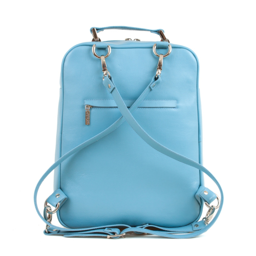 Кожаная сумка рюкзак с росписью "Веселый Чешир" ручной работы с рисунком и вышивкой на заказ
 фото 2