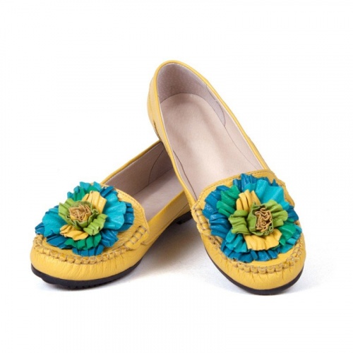 Мокасины "Цветок 3D" - кожаные и замшевые мокасины ручной работы с рисунком на заказ | Sumnizza