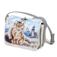 Женская сумка на плечо "Морской котик" — кросс боди с росписью и вышивкой на заказ