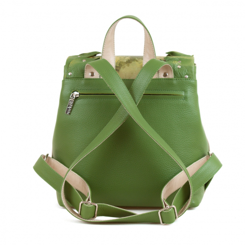 Красивый женский рюкзак с росписью "Барсучья жизнь" ручной работы с рисунком на заказ | Sumnizza фото 4