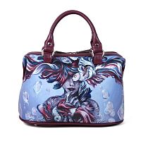 Саквояж с рисунком ручной работы "Водные глубины" ручной работы с рисунком и вышивкой на заказ
