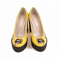 Кожаные туфли на платформе ручной работы "Сладость" фото