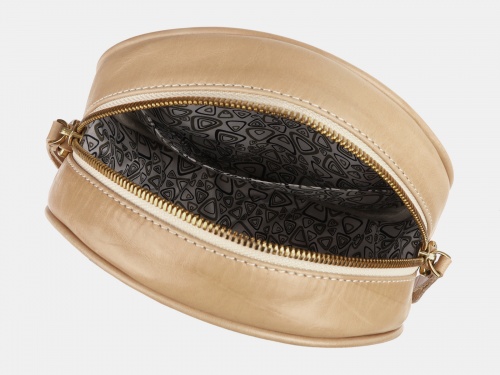 Круглая сумка из кожи "Вороны" - круглая кожаная женская сумка ручной работы с рисунком |  Sumnizza фото 4