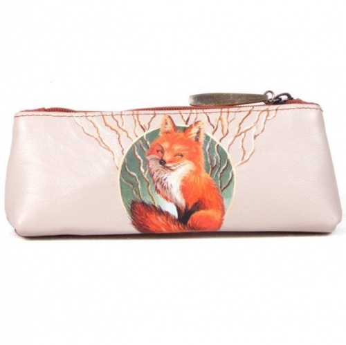 Футляр для очков "Лисенок" - кожаный женский и мужской футляр для очков ручной работы с рисунком на заказ |  Sumnizza