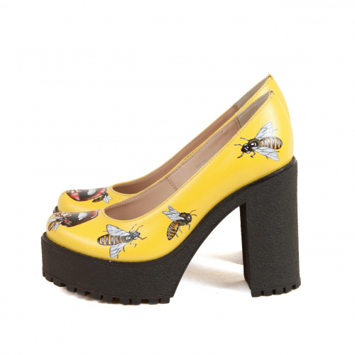 Кожаные туфли на платформе ручной работы "Сладость" фото фото 4