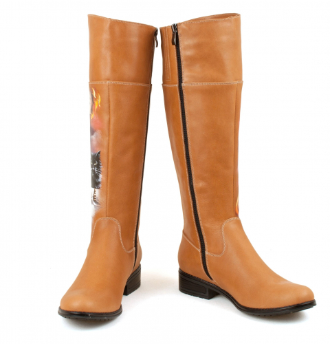 Комплект сапоги и круглая сумка "Мастер и Маргарита" - кожаный женский набор рюкзак и ботинки ручной работы с рисунком |  Sumnizza фото 6