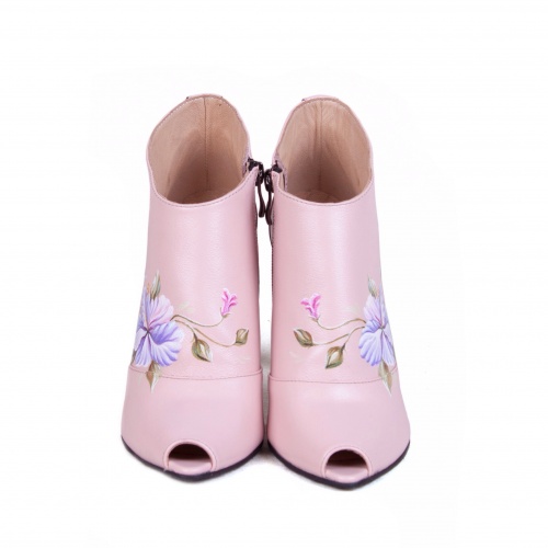 Комплект саквояж и ботильоны "Колибри" - кожаный женский набор рюкзак и ботинки ручной работы с рисунком |  Sumnizza фото 4