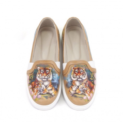 Слипоны из кожи "Тигрица" - кожаные женские кеды и слипоны ручной работы с рисунком на заказ | Sumnizza фото 6