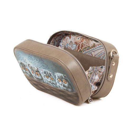 Женская кожаная сумка на плечо, на пояс с рисунком "Кто лишний" — кросс боди с принтом на заказ фото 5