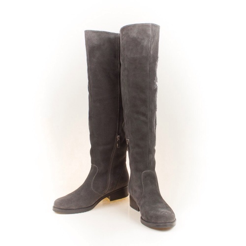 Женские сапоги-ботфорты "Вышивка с камнями" - кожаные и замшевые женские сапоги ручной работы с рисунком на заказ | Sumnizza фото 4